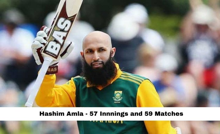 Hashim Amla - 57 Innnings and 59 Matches