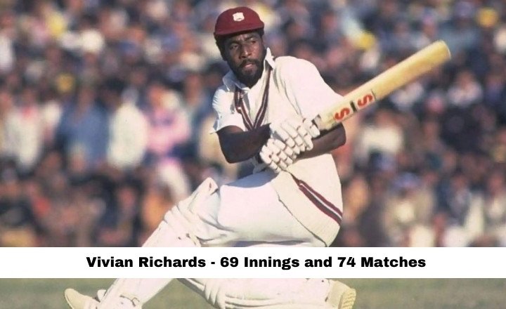 Vivian Richards - 69 Innings and 74 Matches